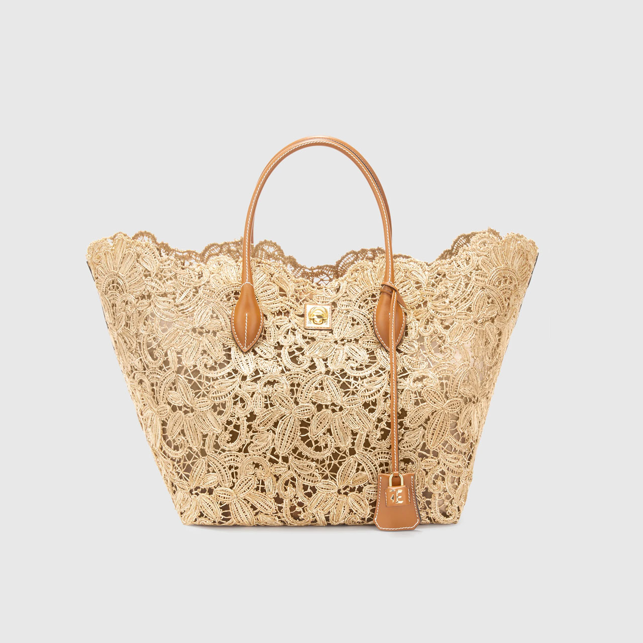 Raffia lace shopping bag